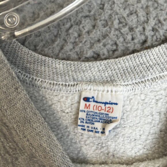 Vintage GRAY Pull-over Gordon College SWEATSHIRT Youth Size M 10-12 Champion - Picture 2 of 5